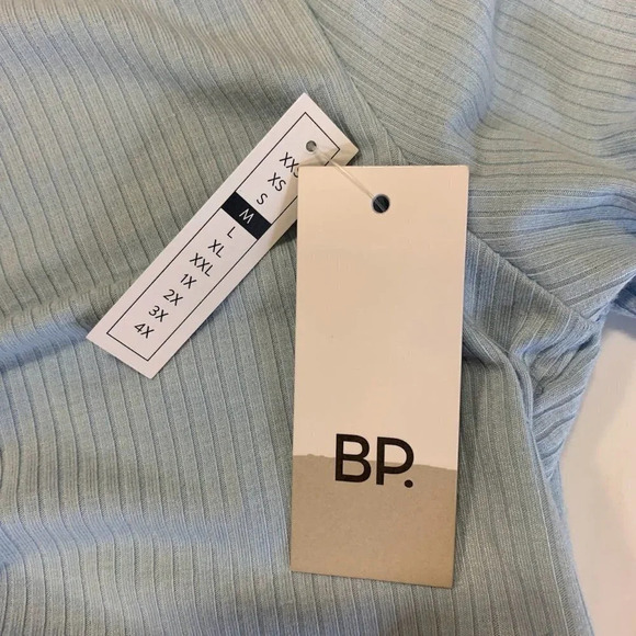 Bp Nordstrom Women's Tie Front Lettuce Edge Minidress In Blue Cashmere SZ M NWT - Picture 7 of 13